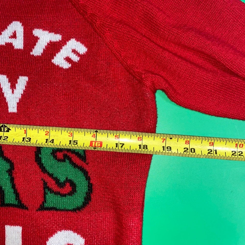 Cold Crush‎ Red Christmas Holiday Sweater Funny Xmas Music - Medium